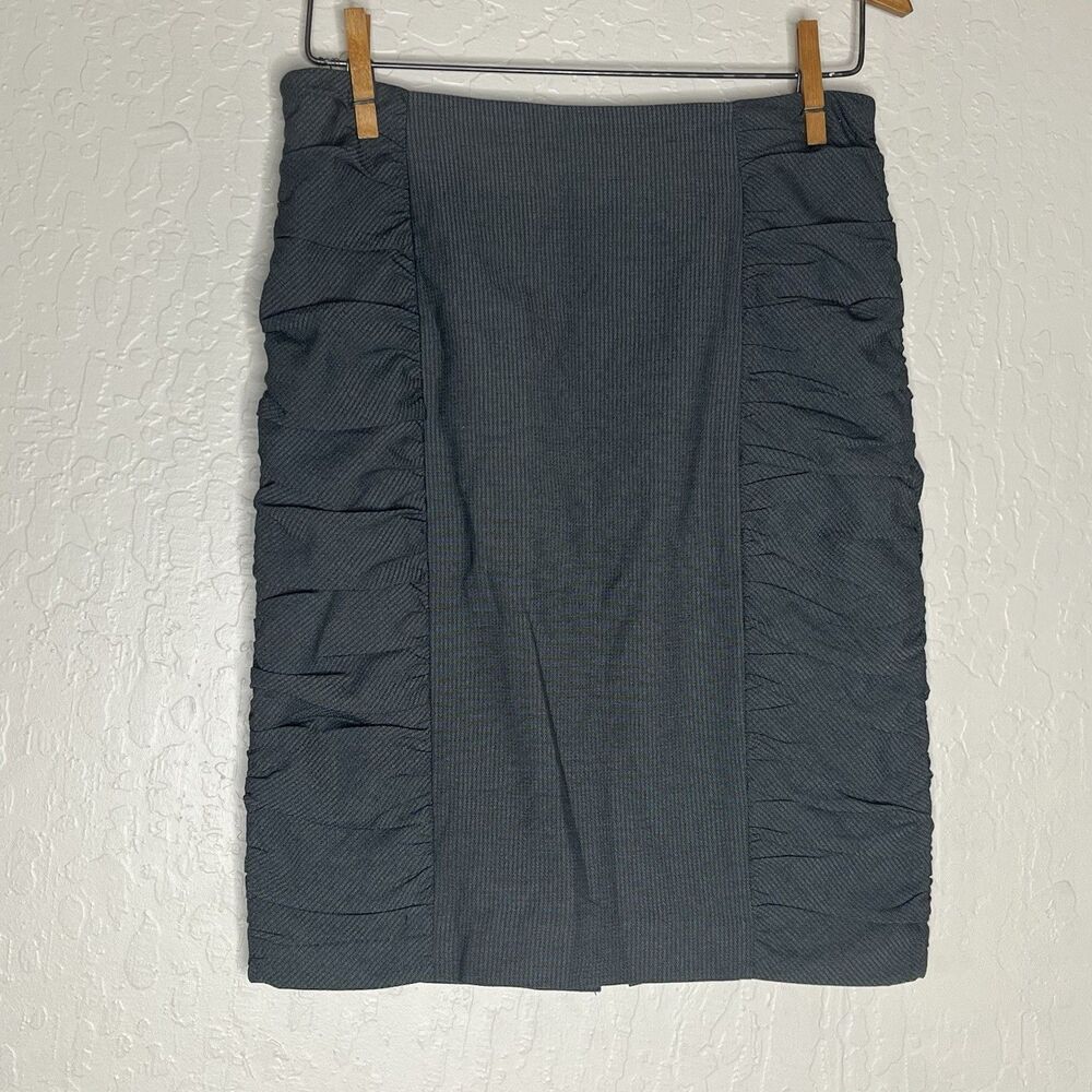 Anthropologie Cartonnier Gray Ruched Pencil Skirt Womens Size 4
